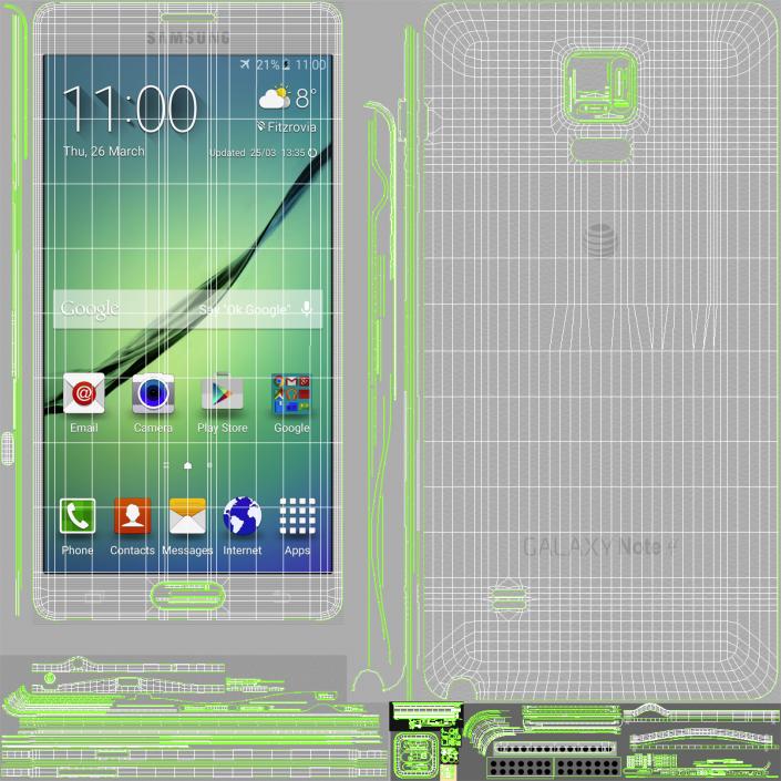 3D model Samsung Galaxy Note 4 Set